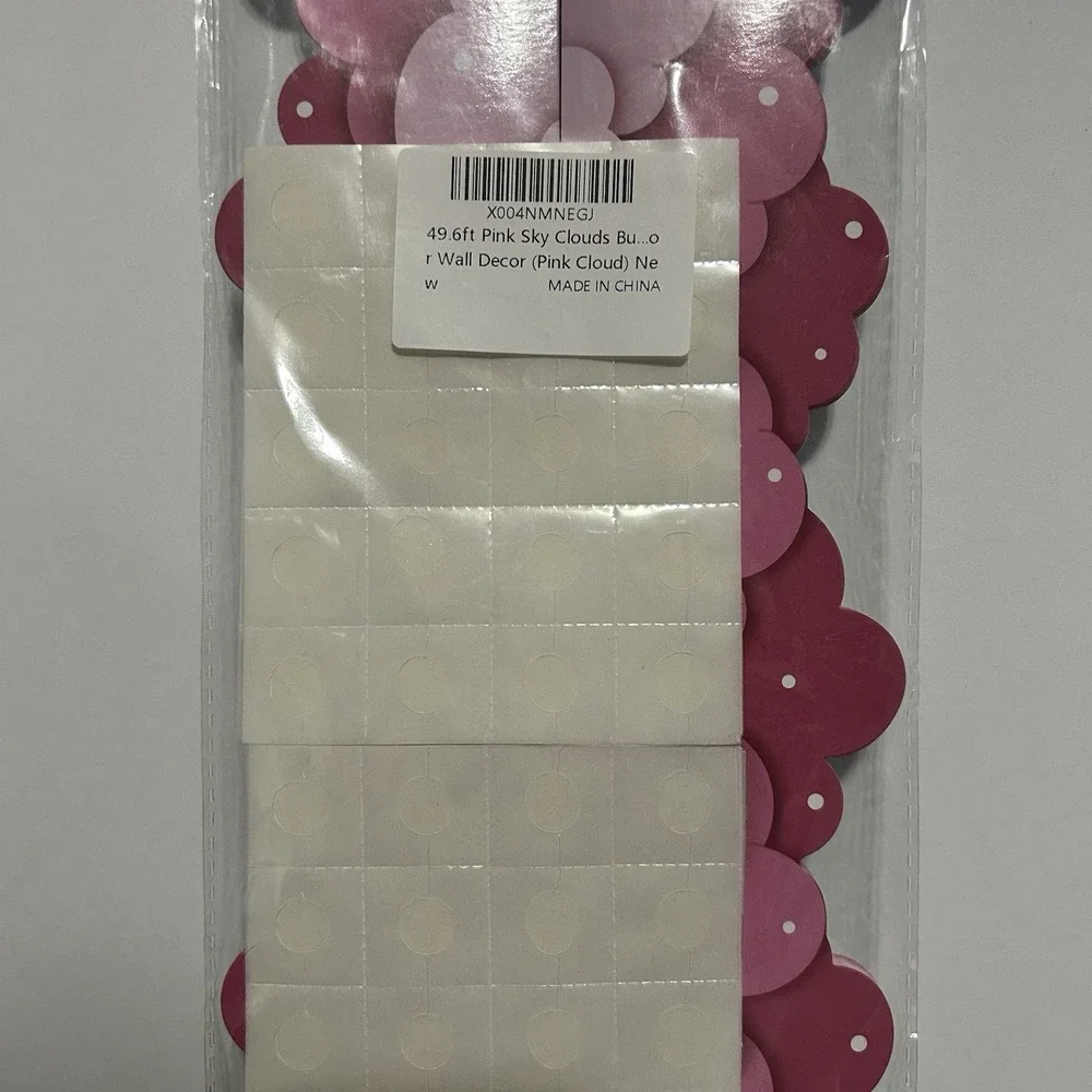 Pink Sky Clouds Wall Border Child Teacher Classroom‎ With Sticky Dots